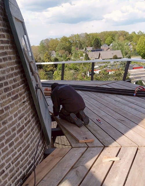 molenmaker aan het werk op de stelling